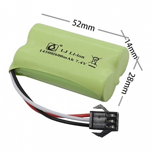 P55 Pin sạc 7.4v 600mAh 14500 chân SM3P